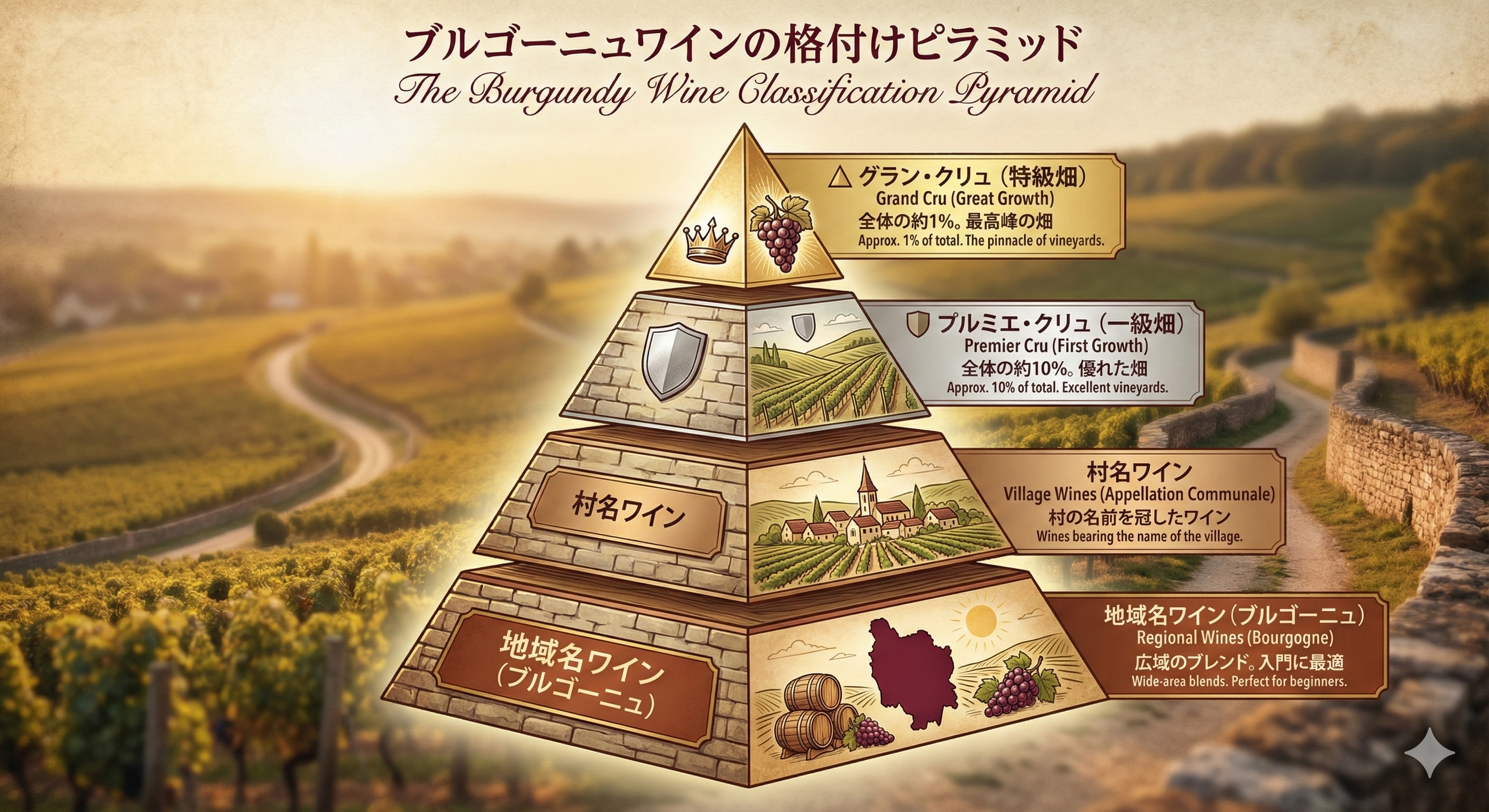 ブルゴーニュワインの格付けピラミッド